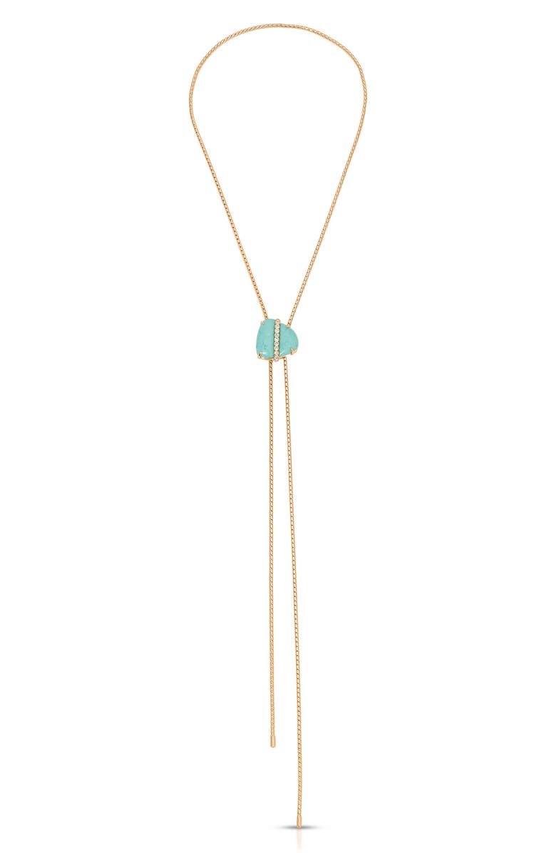 Ettika Reconstituted Turquoise Solstice Bolo Necklace, Alternate, color, Turquoise