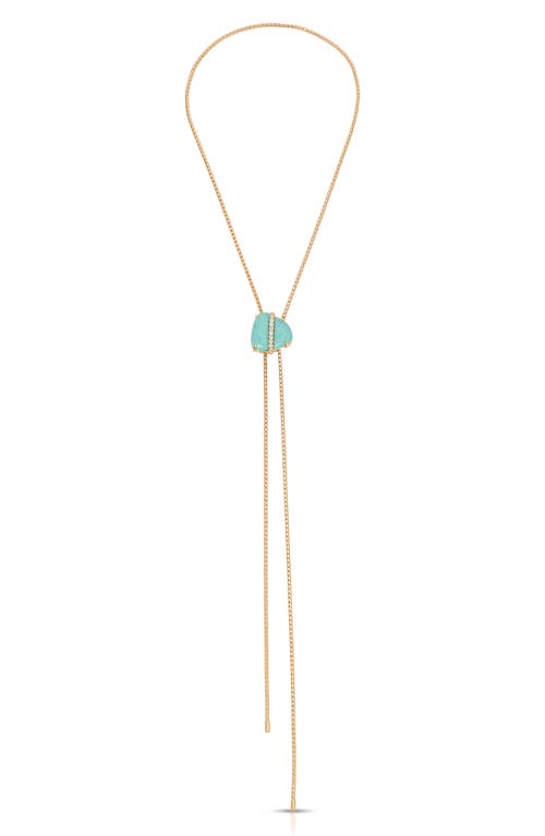 Ettika Reconstituted Turquoise Solstice Bolo Necklace In Gold