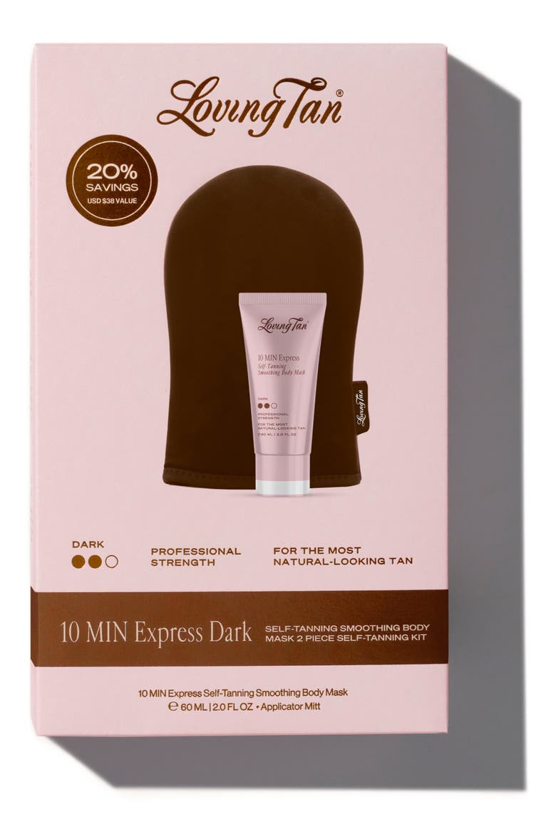 10 Minute Express Dark Self-Tanning Smoothing Body Mask 2-Piece Kit $38 Value, Main, color, BROWN
