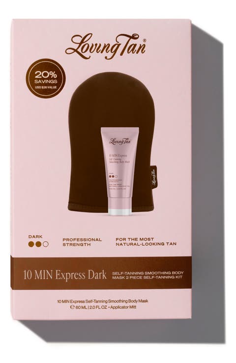 10 Minute Express Dark Self-Tanning Smoothing Body Mask 2-Piece Kit $38 Value