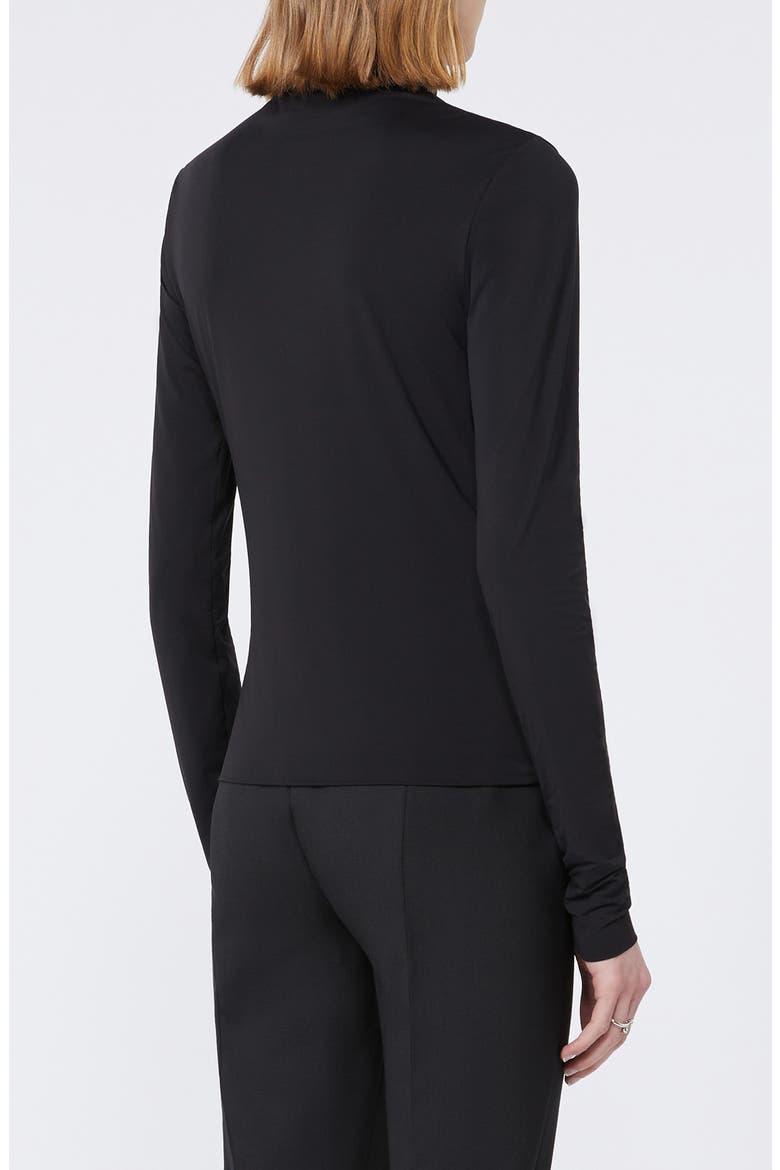 Stone Scrunch Neck Stretch Jersey Top, Alternate, color, BLACK