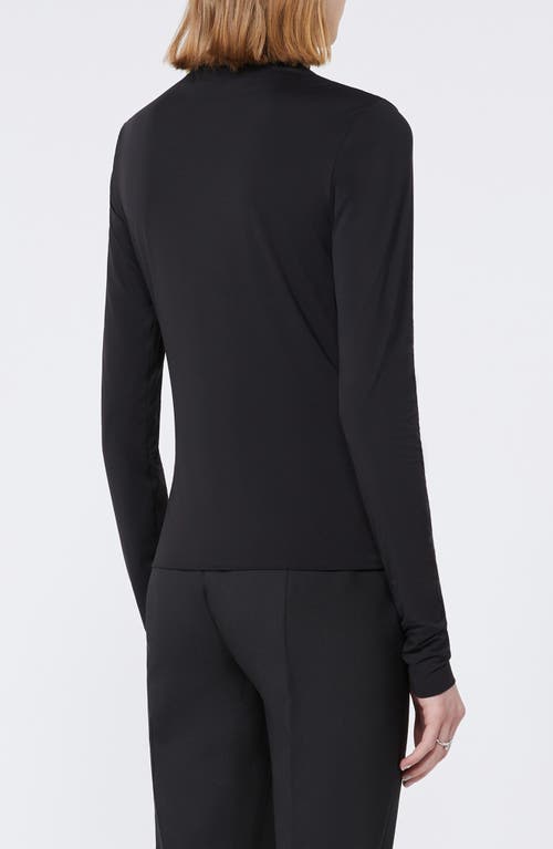 Sportmax Jersey Turtleneck Sweater Long Sleeves In Black