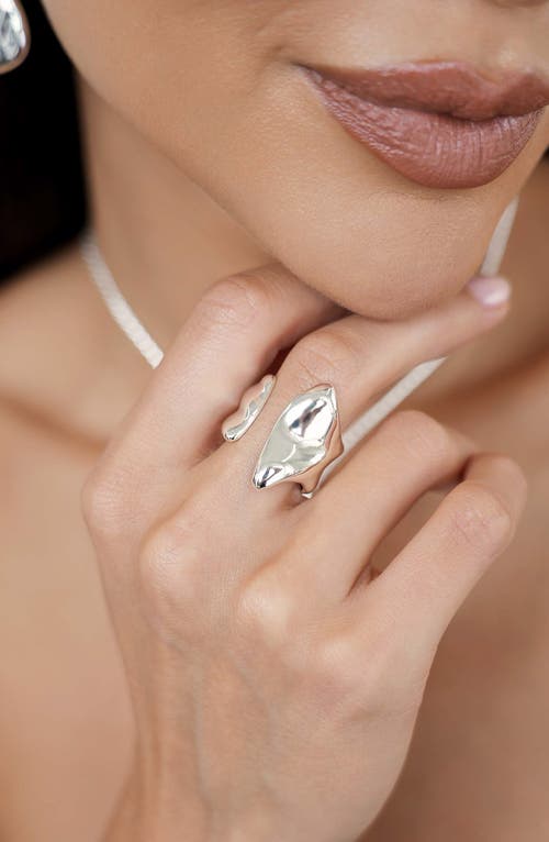 Ettika Liquid Luxe Open Ring In Silver