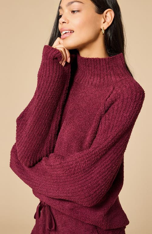 Softies Solid Marshmallow Rib Mock Neck With Long Pant In Brown