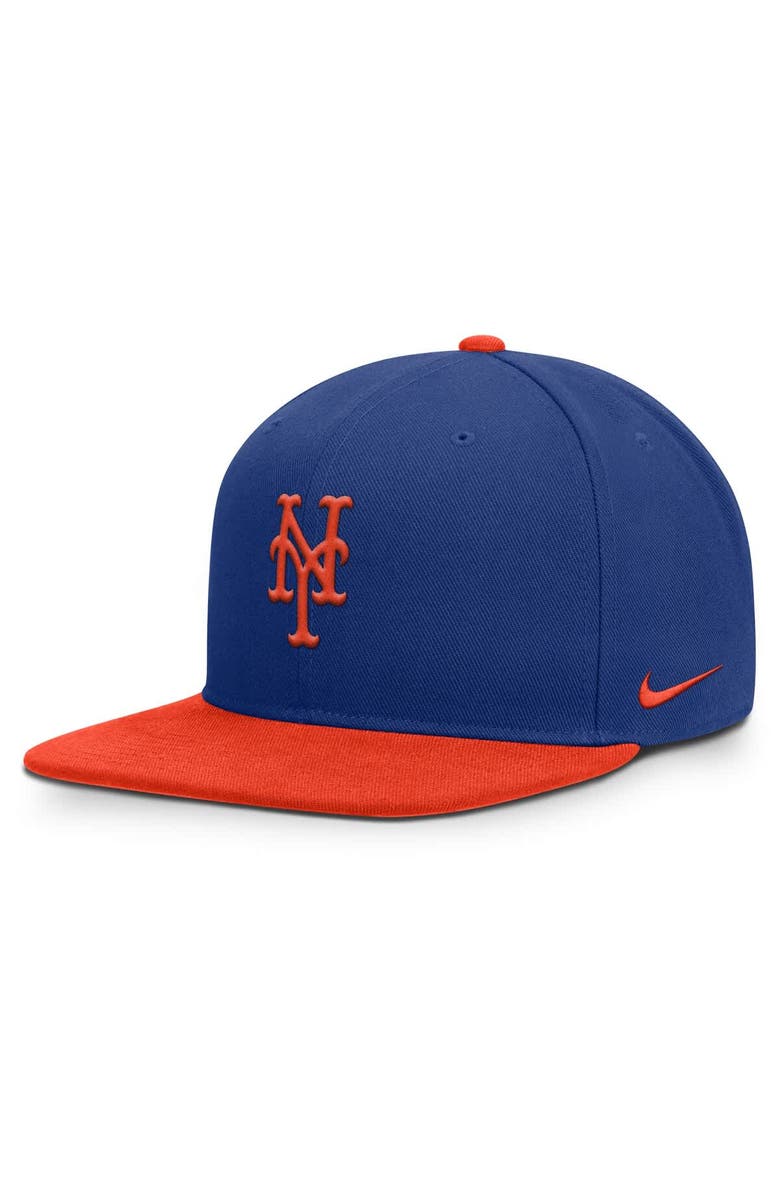 Nike Men's Nike Royal/Orange New York Mets Primetime Pro Dri-FIT Snapback Hat, Main, color, Royal