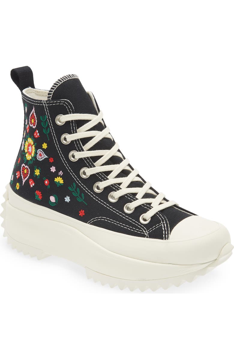 Converse Chuck Taylor<sup>®</sup> All Star<sup>®</sup> Run Star Hike Embroidered High Top Platform Sneaker, Main, color,