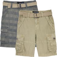 XRAY Kids' 2-Pack Belted Twill Cargo Shorts