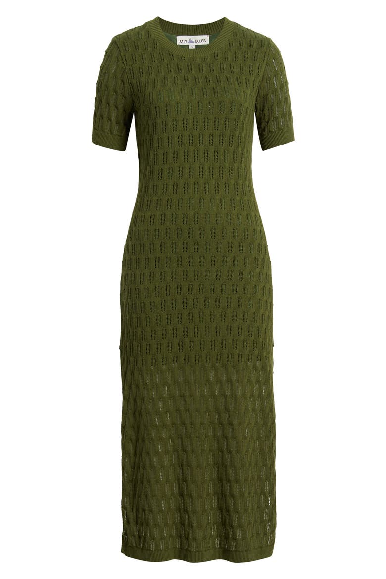 Midi Sweater Dress, Alternate, color, PINE
