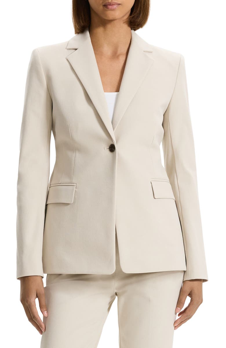 Theory Bistre Sculpt One-Button Blazer, Main, color, New Sand