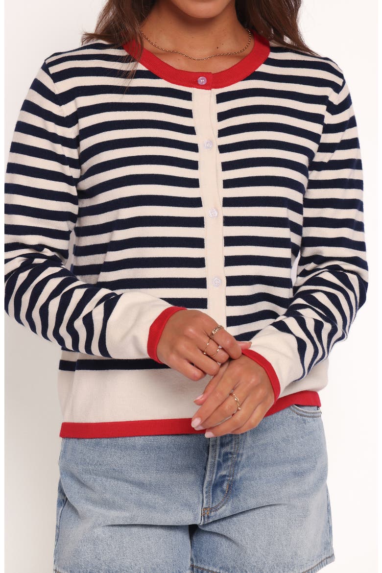 Scout Stripe Cardigan, Alternate, color, BLUE STRIPE
