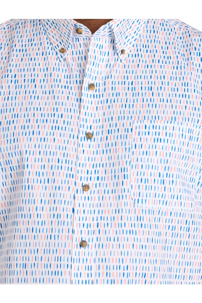 Big & Tall Easy-Care Dashes Sport Shirt, Alternate, color, WHITE MULTI