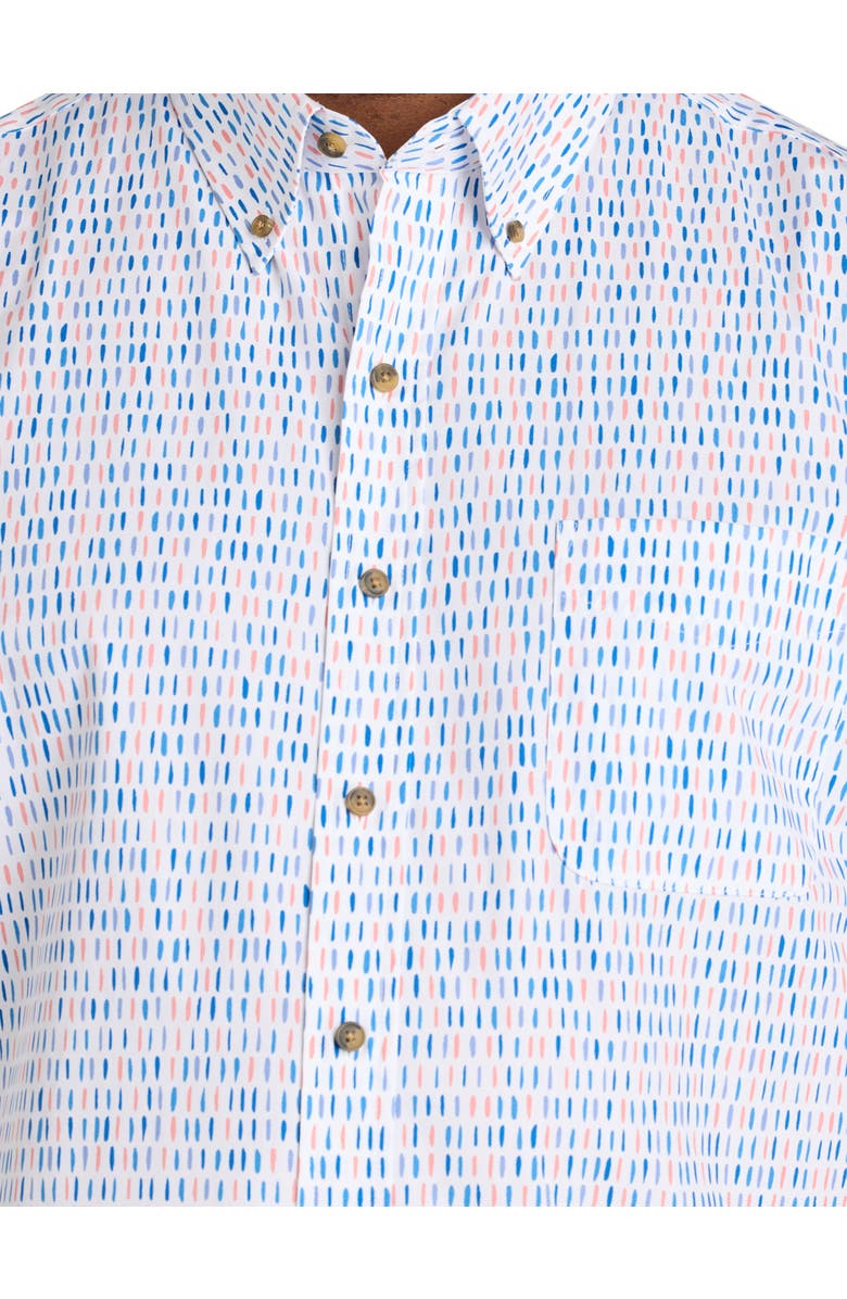 Harbor Bay by DXL Big & Tall Easy-Care Dashes Sport Shirt, Alternate, color, White Multi