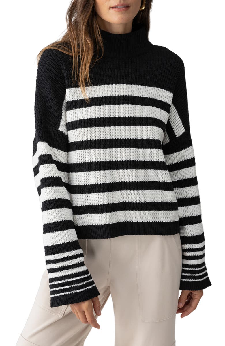 Sanctuary Stay Cozy Stripe Mock Neck Sweater, Main, color,