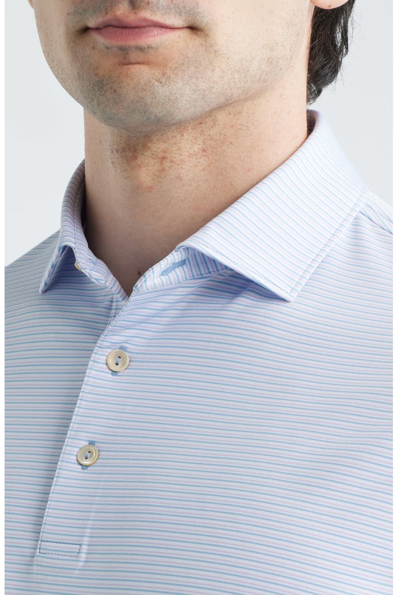 Sumner Stripe Performance Jersey Polo, Alternate, color, LAKESIDE