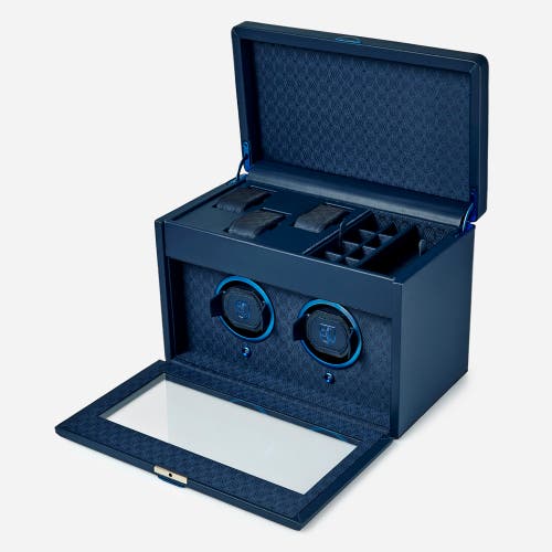 Wolf Earth Double Watch Winder In Midnight Blue