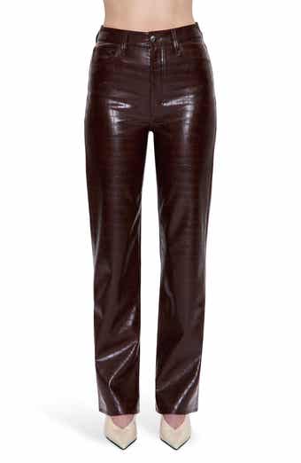 Pistola Cassie Embossed Faux Leather Flare Pants