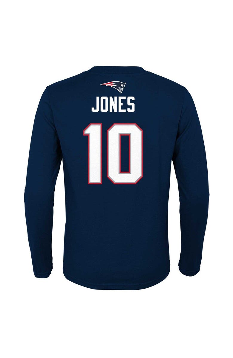 Outerstuff Youth Mac Jones Navy New England Patriots Mainliner Player Name & Number Long Sleeve T-Shirt, Alternate, color, 