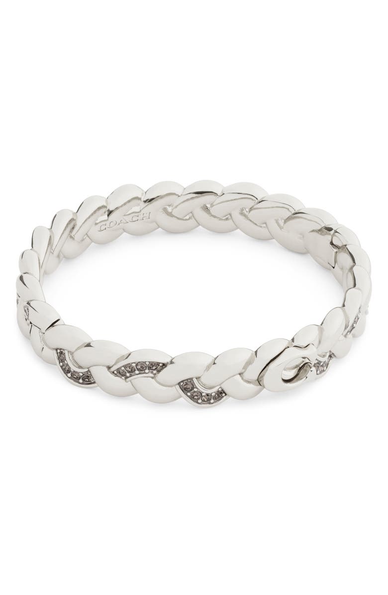 COACH Crystal Braided Hinge Bracelet, Main, color, 