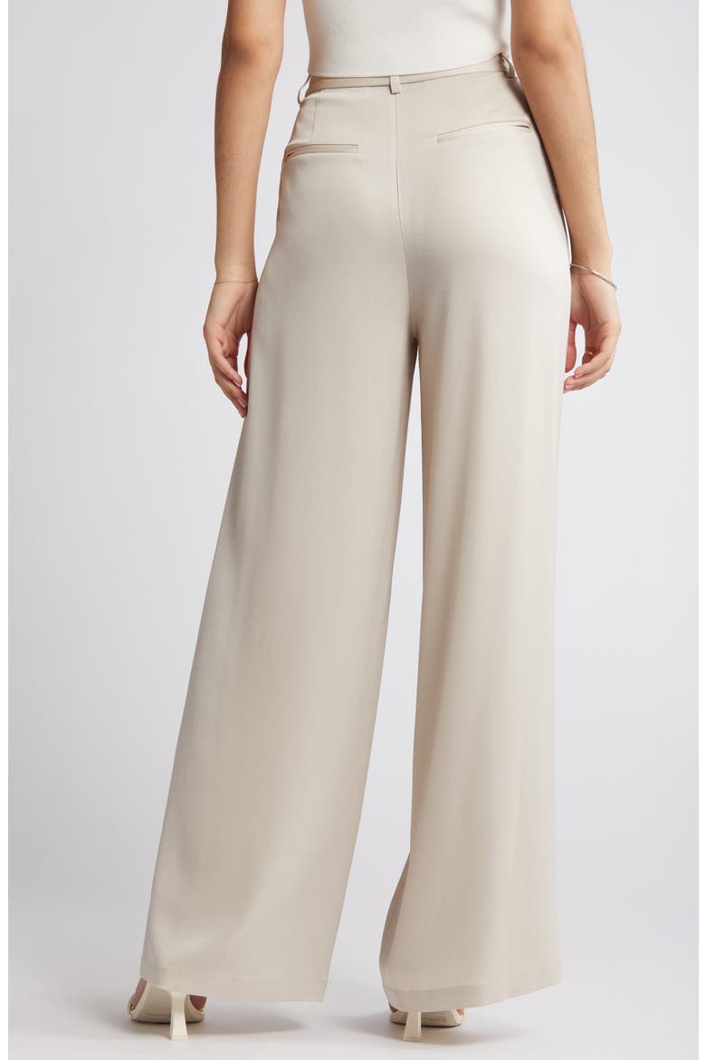 Jennie High Waist Wide Leg Satin Pants, Alternate, color, GREY