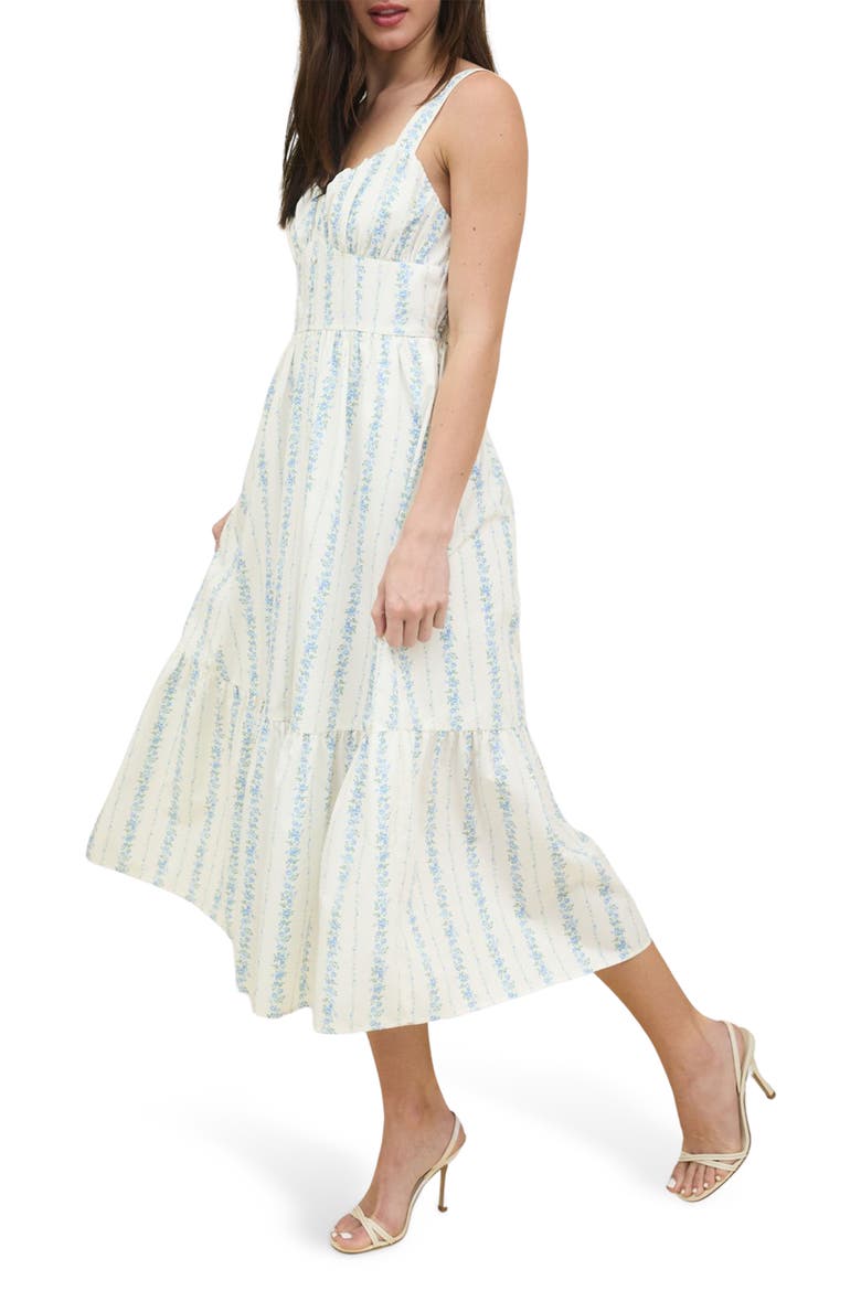 Floral Tiered Sundress, Alternate, color, BLUE MULTI