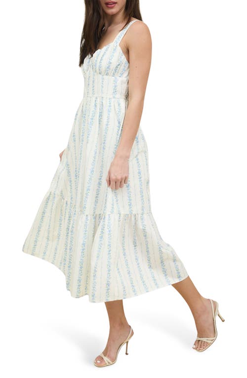 Shop Blu Pepper Floral Tiered Sundress In Blue Multi