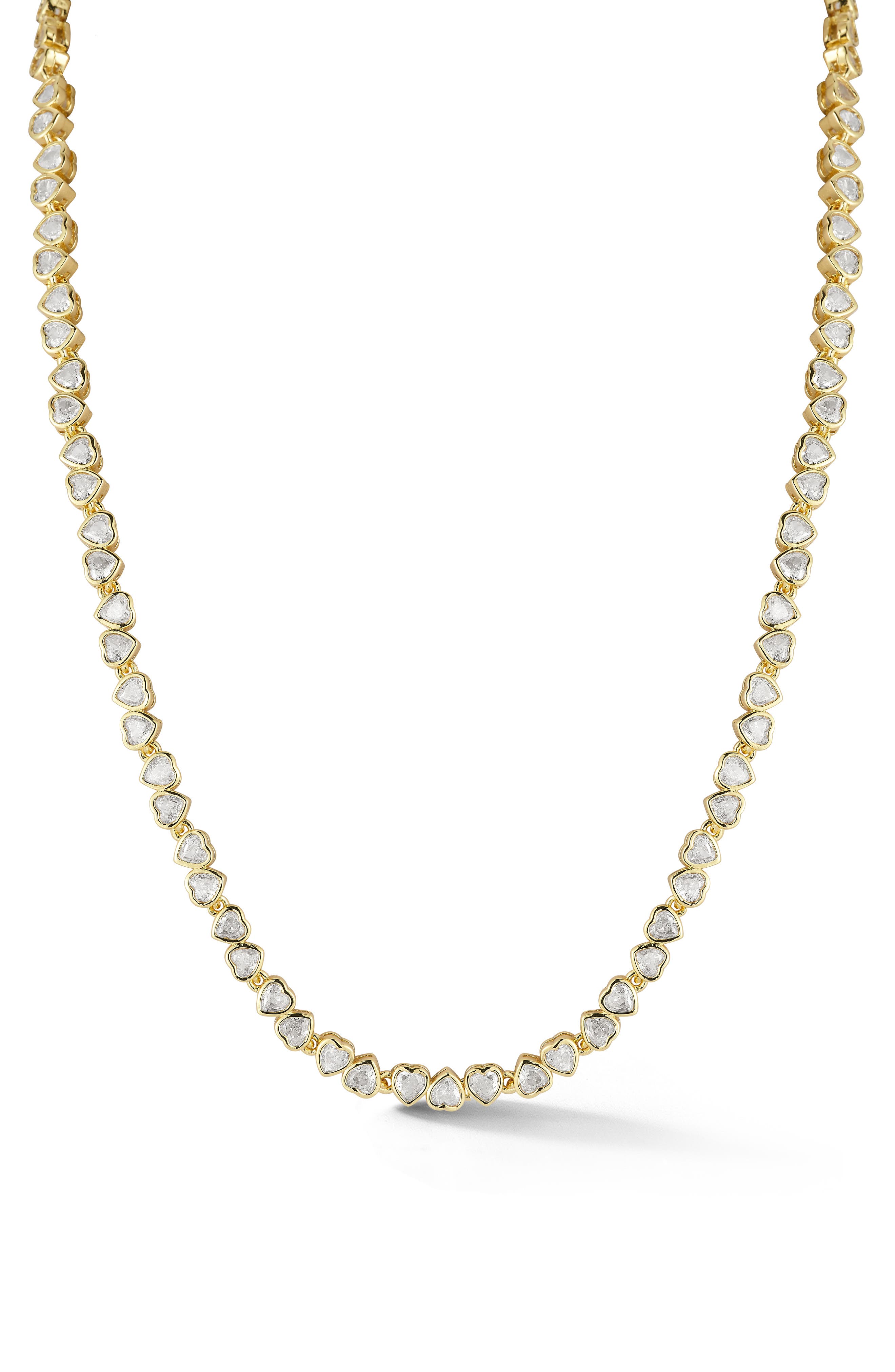 Heart Cubic Zirconia Tennis Necklace