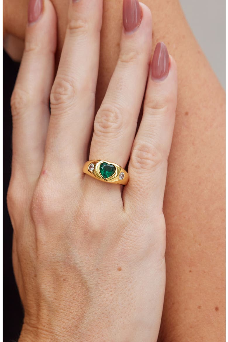 Bezel Set CZ Dome Ring, Alternate, color, GOLD