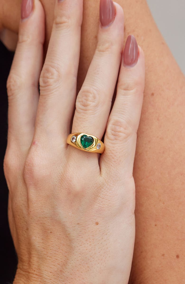 SAVVY CIE JEWELS Bezel Set CZ Dome Ring, Alternate, color, Gold