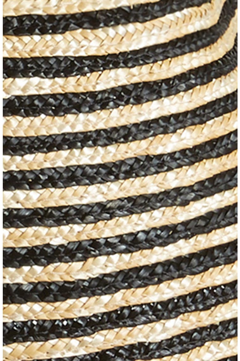 Stripe Wide Brim Straw Hat, Alternate, color, SABLE/ NOIR