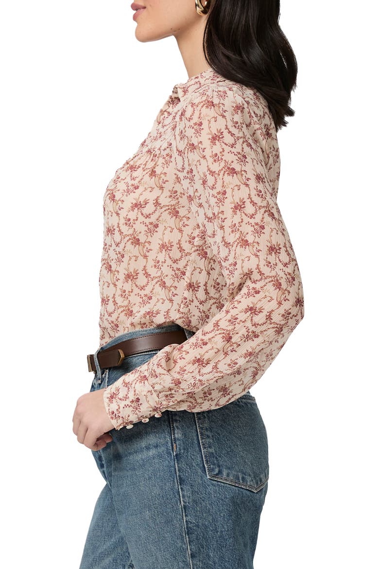 Gardener Floral Silk Button-Up Shirt, Alternate, color, CREAM/ FLAGSTONE