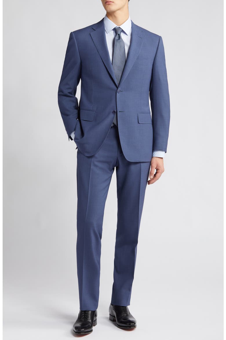 Siena Regular Fit Solid Blue Wool Suit, Main, color, BLUE