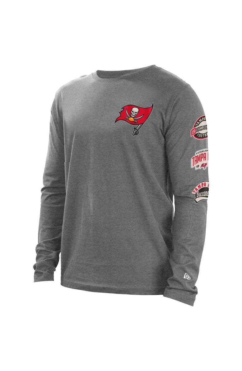 New Era Men's New Era Heathered Gray Tampa Bay Buccaneers Hype 2-Hit Long Sleeve T-Shirt, Alternate, color, 