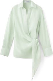 MANGO Faux Wrap Woven Shirt