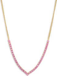 MESHMERISE Colorful Crystal V-Front Chain Necklace