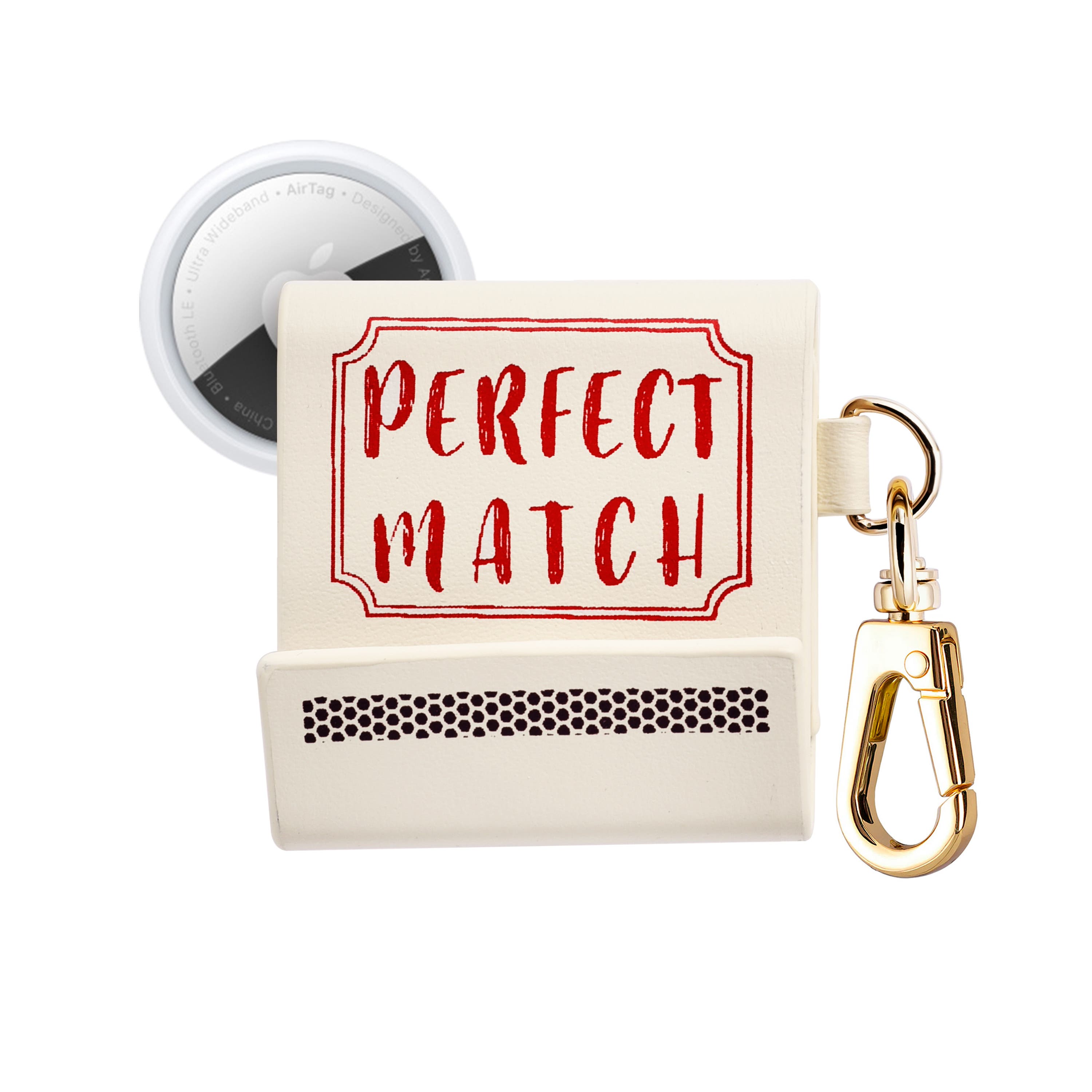 Leather AirTag Bag Charm, Alternate, color, Ivory