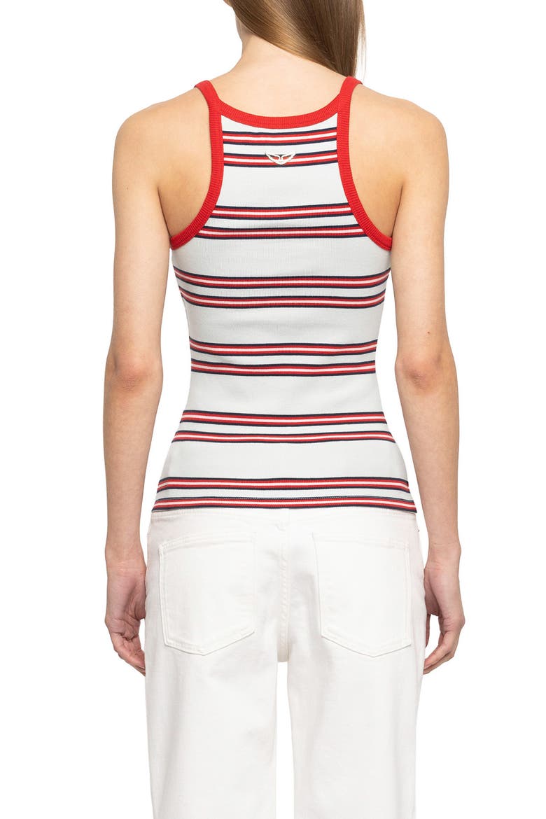 Albao Stretch Cotton Rib Tank, Alternate, color, BLEU OXFORD