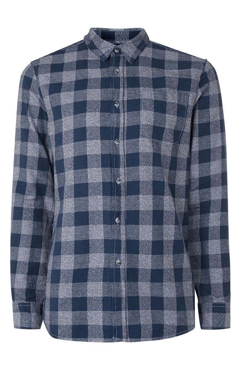 Topman Buffalo Check Flannel Shirt, Alternate, color,