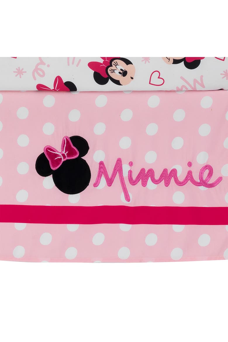 Disney Baby Minnie Mouse Love 3-Piece Nursery Crib Bedding Set, Alternate, color, Pink