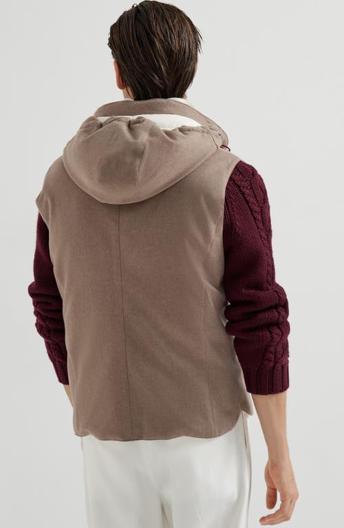 Brunello Cucinelli Wool Down-filled Padded Gilet In Brown