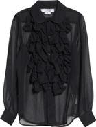 Comme des Garçons Comme des Garçons Ruffle Sheer Crepe Button-Up Shirt
