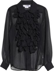 Comme des Garçons Comme des Garçons Ruffle Sheer Crepe Button-Up Shirt
