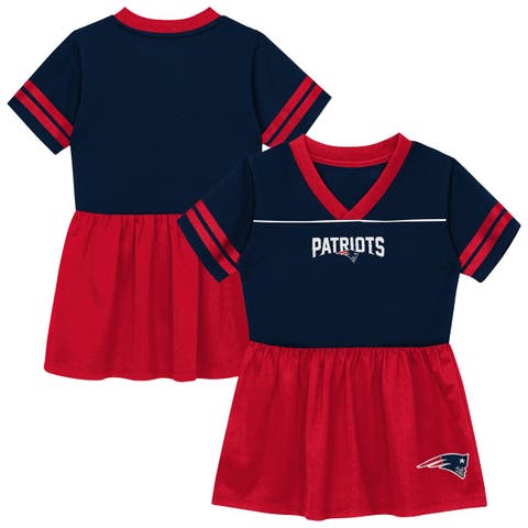 Toddler Outerstuff  Navy New England Patriots Stadium Lights V-Neck Fashion Football Jersey Dress