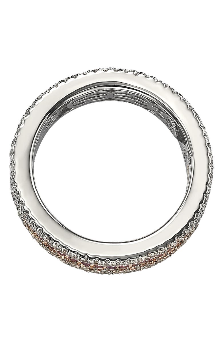 SUZY LEVIAN Sterling Silver Accent Pavé Pink Sapphire Eternity Band Ring, Alternate, color, Pink