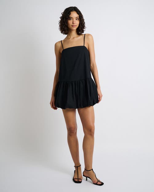 Onia Air Linen Bubble Mini Dress In Black