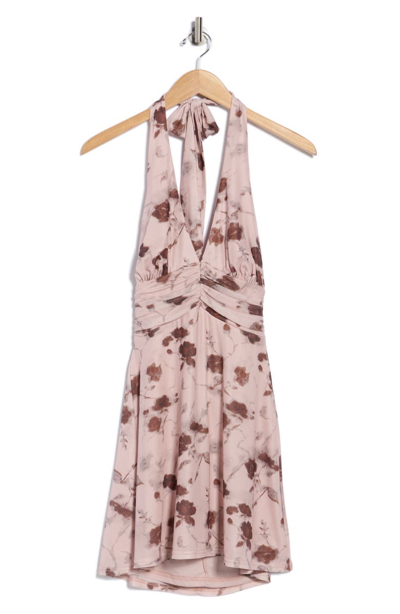 Beivy Mesh Print Minidress, Alternate, color, Pink