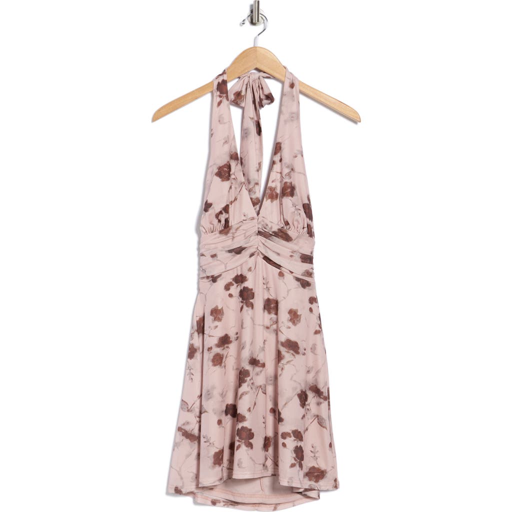 Beivy Mesh Print Minidress In Pink