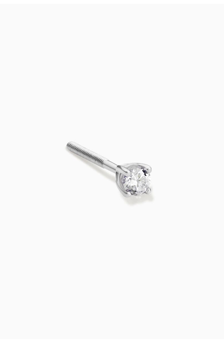 Oradina 14K Yellow Gold Shine Bright Diamond Single Small Stud, Alternate, color, White Gold