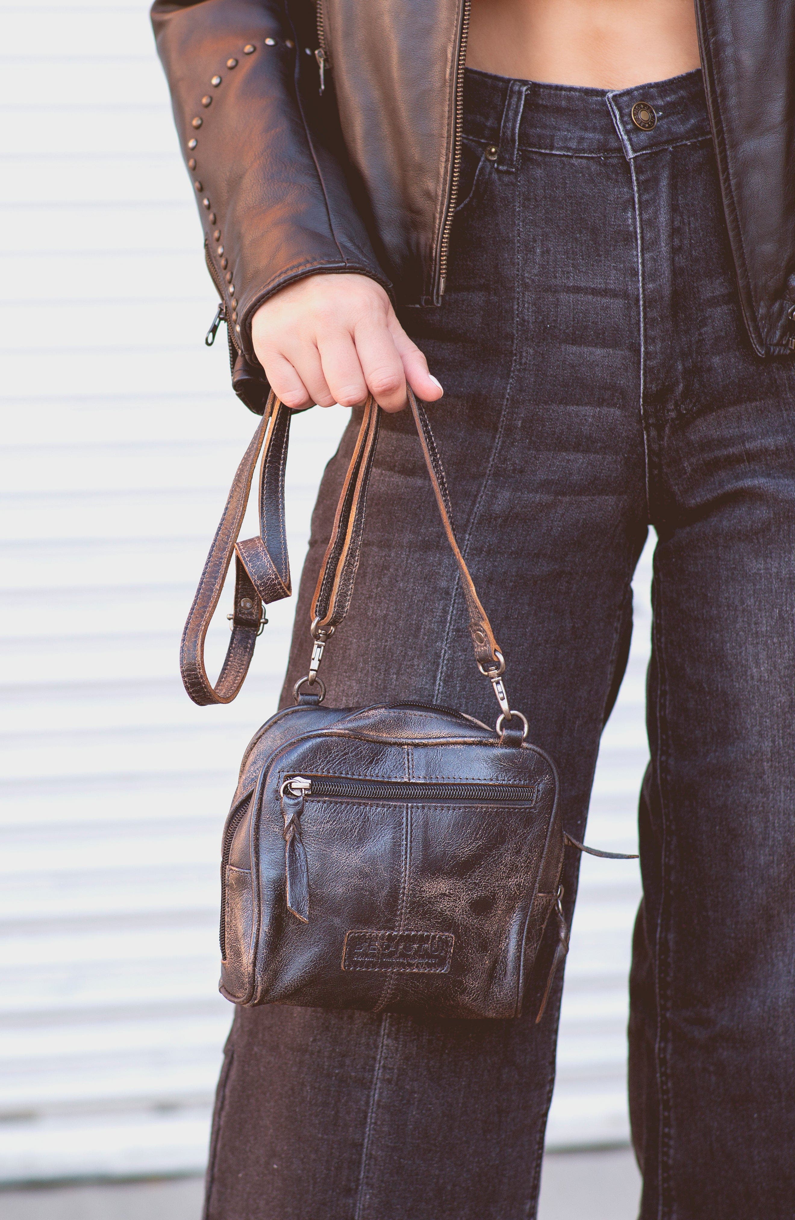 Bed Stu Capture Handbag, Alternate, color, Black Lux