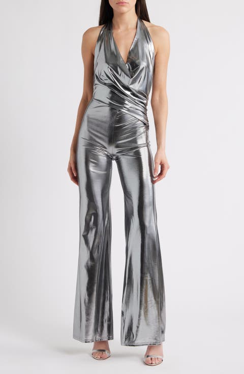 Donna Metallic Wide Leg Jumpsuit