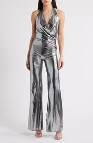 NIKKI LUND Donna Metallic Wide Leg Jumpsuit